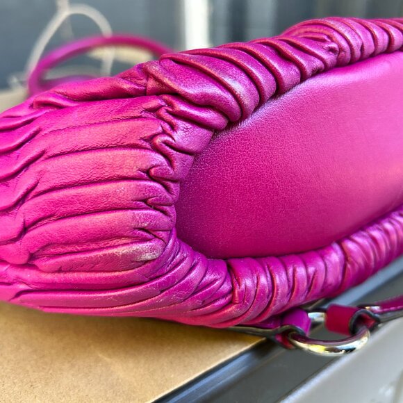 Coach Magenta Madison Large Satchel Purse Accordion Pleats F-1282-18643 Fuchsia - Picture 15 of 16